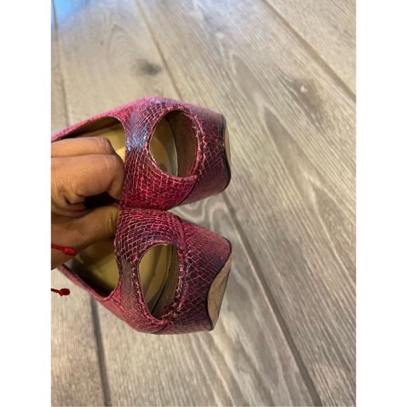 STUART WEITZMAN Pink Snakeskin Platform Heels Size 7 - Picture 4 of 11